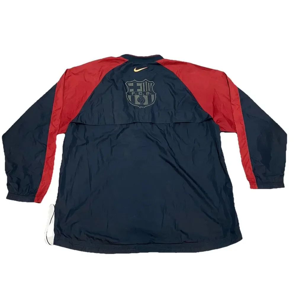 Vintage Barcelona Spain Training Top Jacket Raincoat Coat 1990's Nike Size XL - Picture 7 of 8